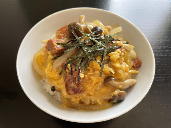 焼き鳥缶で親子丼の画像