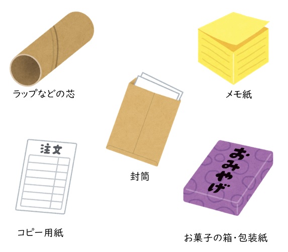 ラップの芯メモ紙などその他紙に分別できるもの
