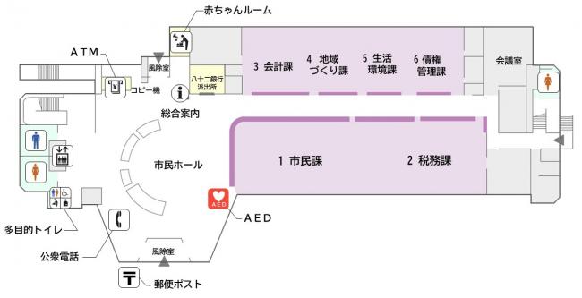 庁舎1階フロアマップ