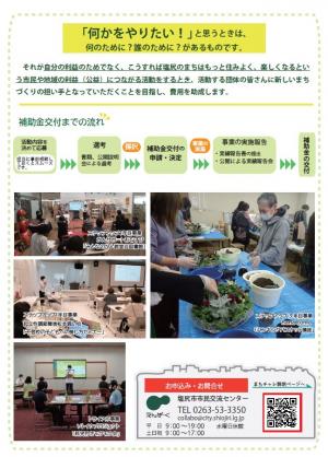 まちづくりチャレンジ事業チラシ　ウラ