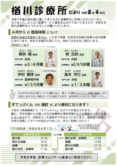 診療所だより令和8年4月号の画像
