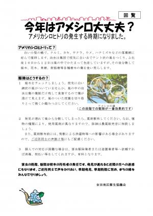 アメシロ駆除お願いチラシ