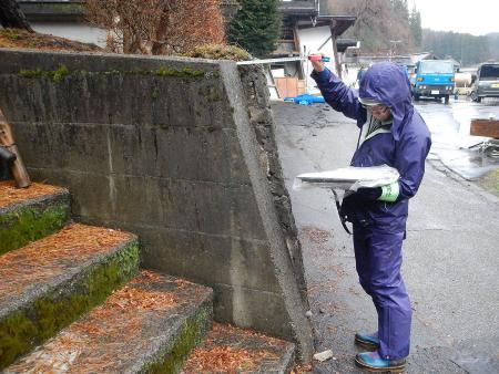 被災宅地判定の様子の画像