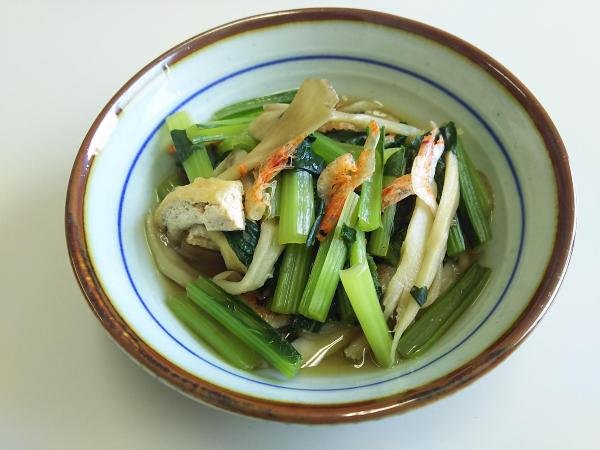 小松菜とサクラエビの煮浸し（副菜）の画像