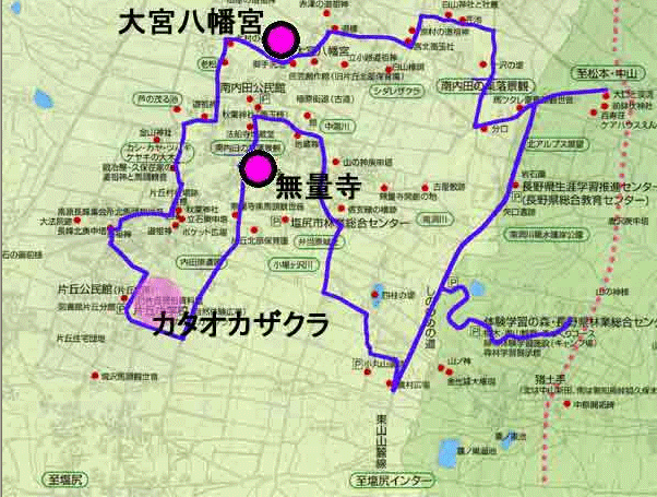 南内田の里　学びガイドの地図