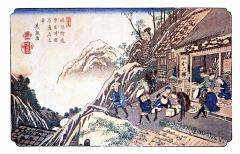 江戸時代（えどじだい）の奈良井宿（ならいじゅく）のようすの画像