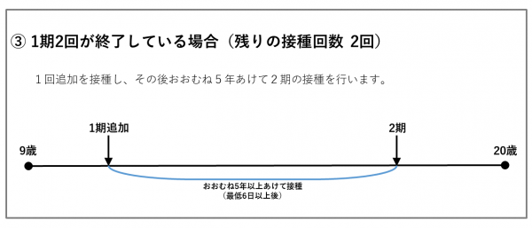 日本脳炎　1期2回が終了している場合